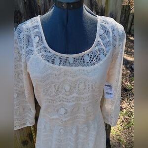 CHARLOTTE RUSSE  Cream Crochet Lace NWT Dress M